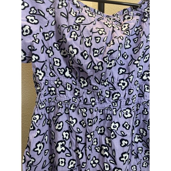 Free Assembly Girl's Off Shoulder Top Purple/White Floral Size M(7/8) - Picture 2 of 5